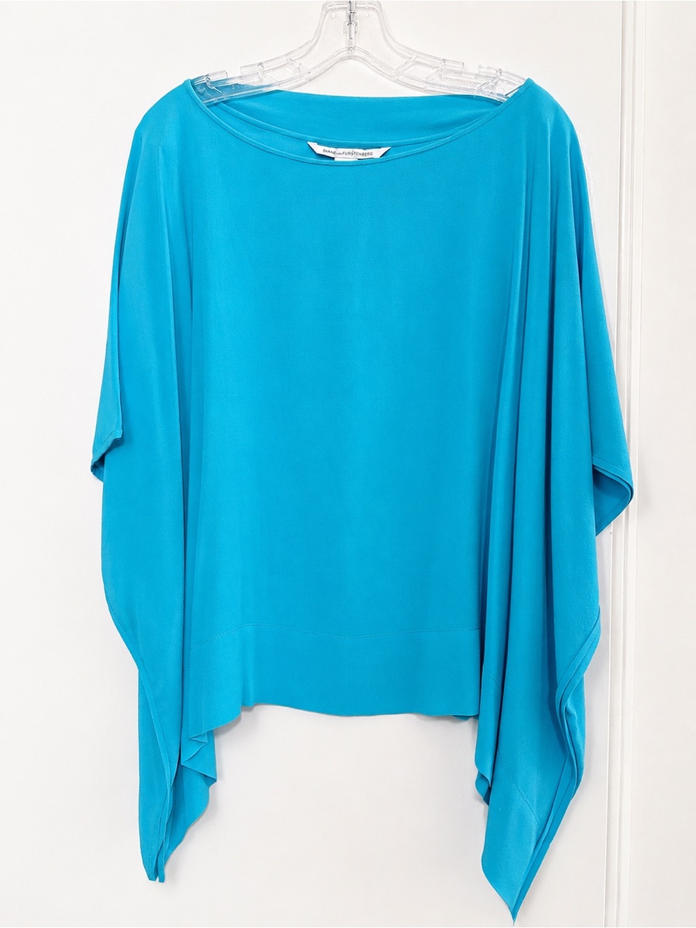 Diane Von Furstenberg DVF Turquoise Draped Poncho Top